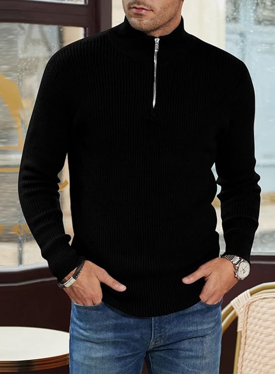 HANS - Modischer Reißverschluss-Pullover für Männer (italienisches Design)