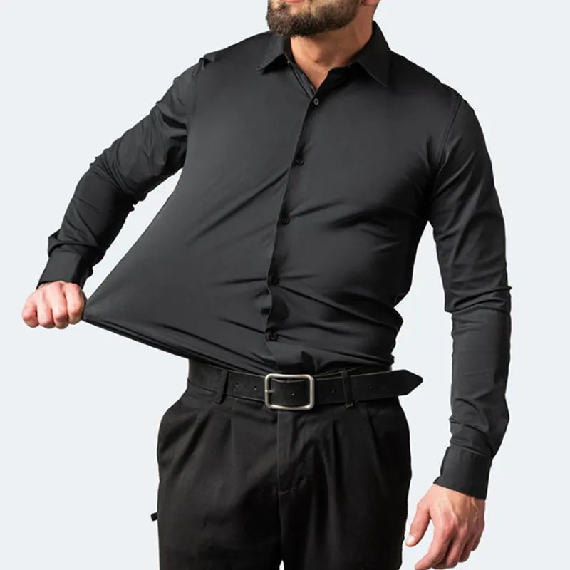 AXEL – Business-Freizeithemd für Herren – Polyester, einfarbig, einreihig