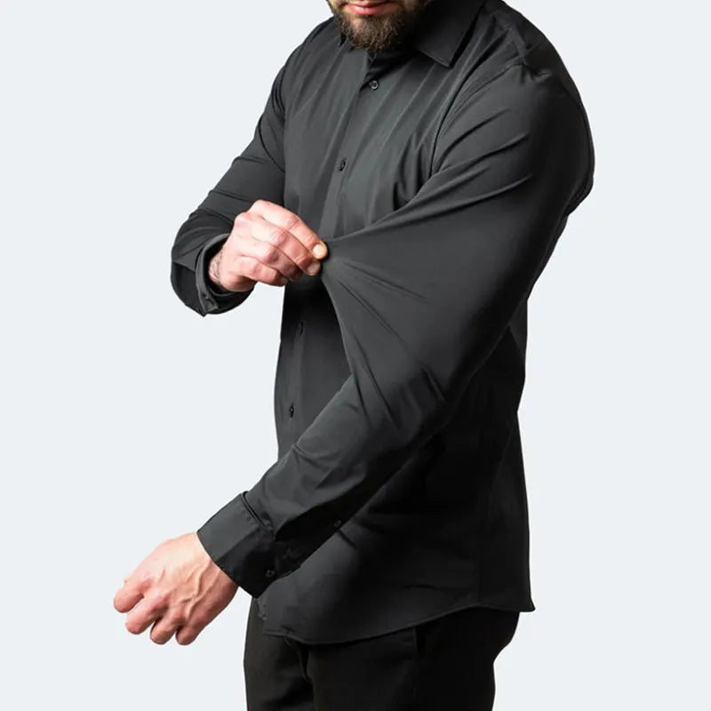 AXEL – Business-Freizeithemd für Herren – Polyester, einfarbig, einreihig