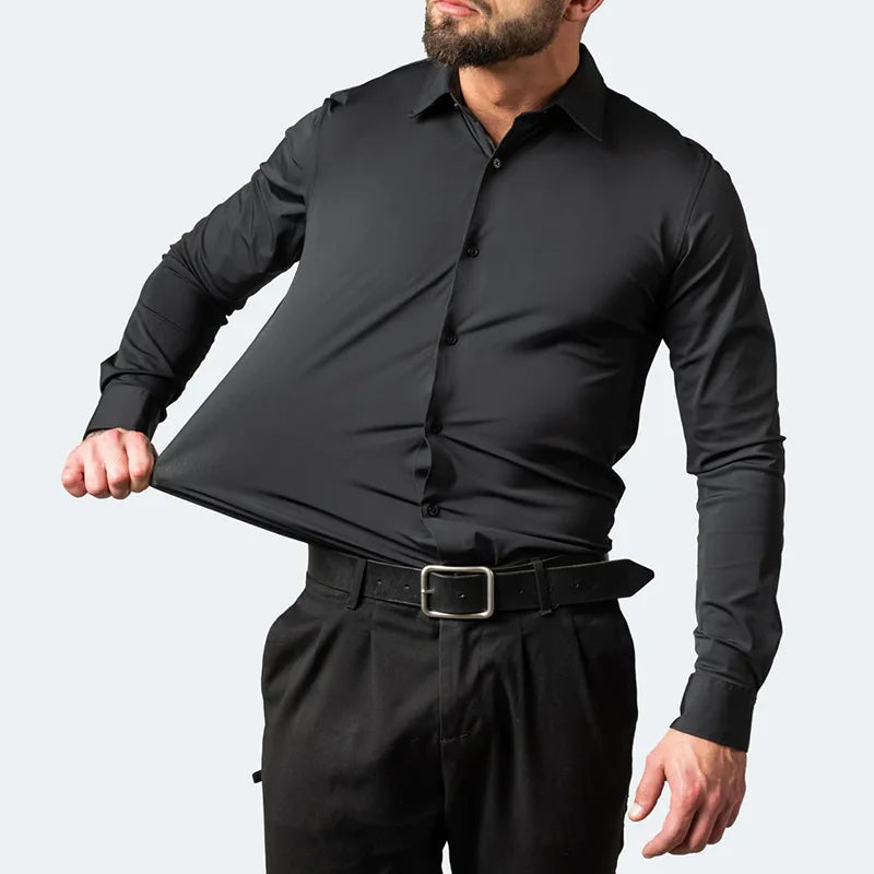 AXEL – Business-Freizeithemd für Herren – Polyester, einfarbig, einreihig