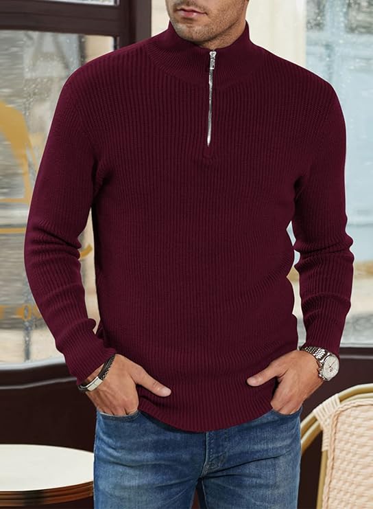 HANS - Modischer Reißverschluss-Pullover für Männer (italienisches Design)