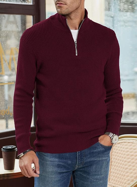 HANS - Modischer Reißverschluss-Pullover für Männer (italienisches Design)