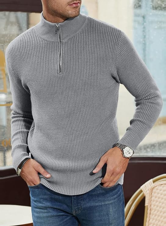 HANS - Modischer Reißverschluss-Pullover für Männer (italienisches Design)