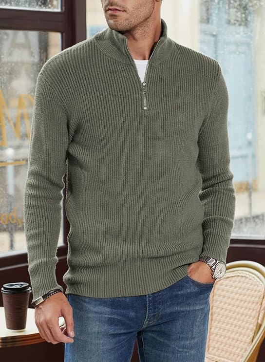 HANS - Modischer Reißverschluss-Pullover für Männer (italienisches Design)