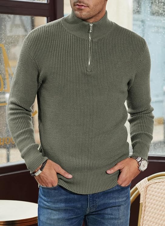 HANS - Modischer Reißverschluss-Pullover für Männer (italienisches Design)