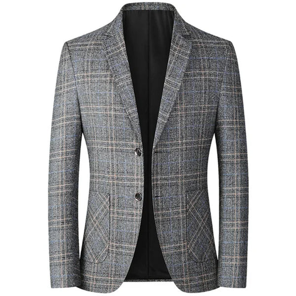 FABIAN - Herren Slim Fit Britischer Karoformaler Anzugblazer