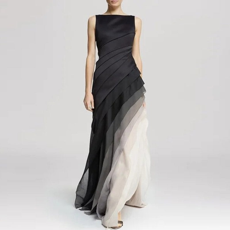 LENA - Elegantes Kleid mit hoher Taille im Ombre-Stil