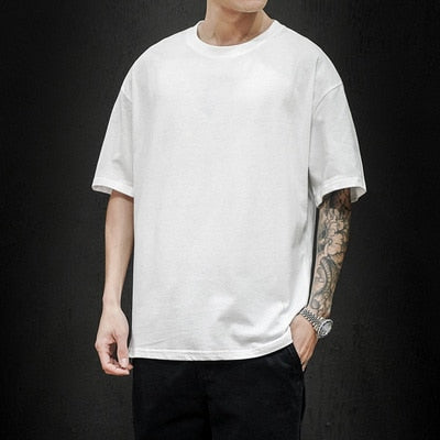 Michael's Herren T-Shirt Mode Solide Oversized Hip Hop Kurzarm Lässige Baumwolle