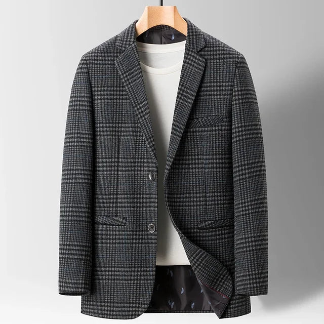 HAUKE - Herren Britischer Stil Smart Fit Lässiger Einreihiger Blazer