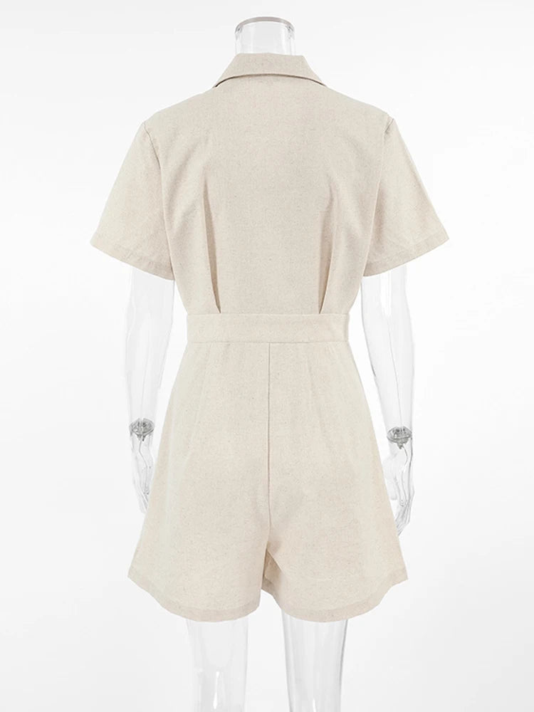 Britta - Sommer Leinen Jumpsuit