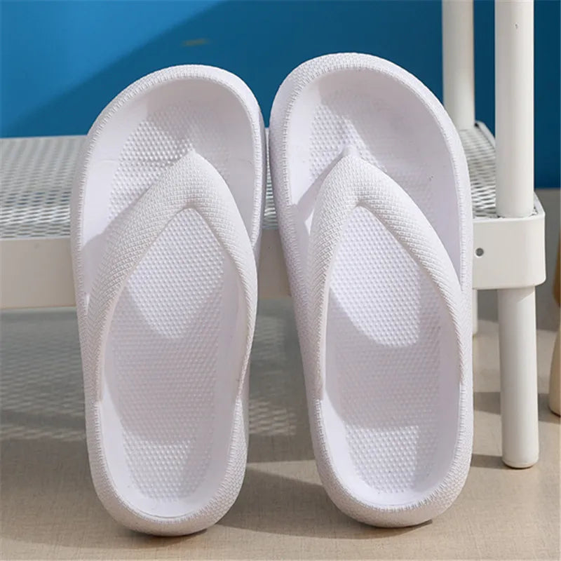 LEO - Unisex Soft Sole EVA Flip Flops: Sommer Strand Rutschfeste Wolken Hausschuhe mit Dicker Plattform und Clip Toe