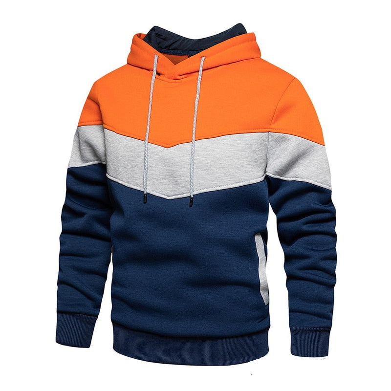 Bernd's Streetwear Fashion Outwear Herren Patchwork Hoodie Sweatshirt | Lässige Locker geschnittene Fleecejacken