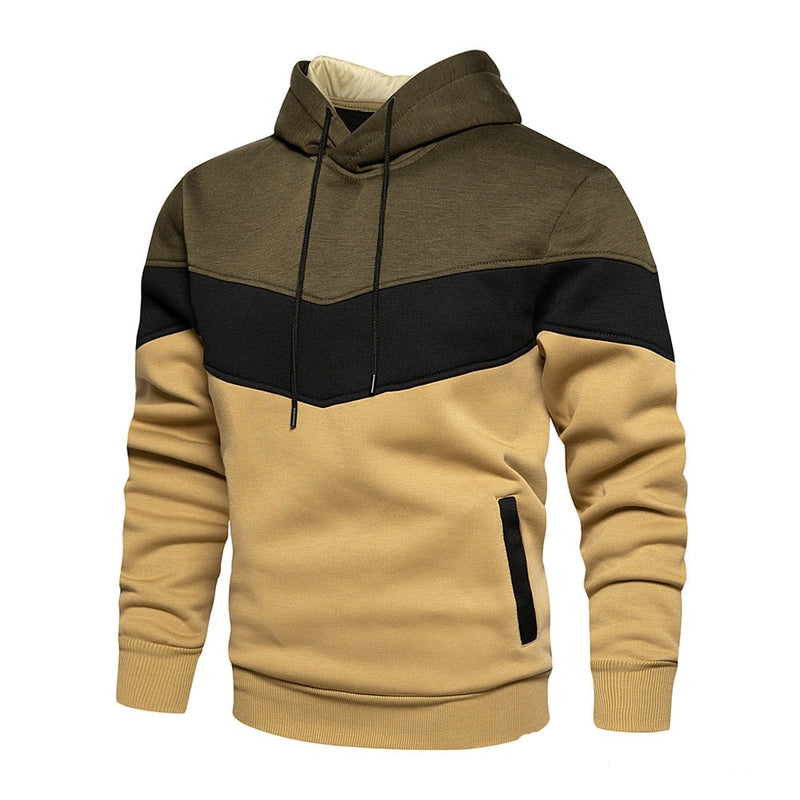 Bernd's Streetwear Fashion Outwear Herren Patchwork Hoodie Sweatshirt | Lässige Locker geschnittene Fleecejacken