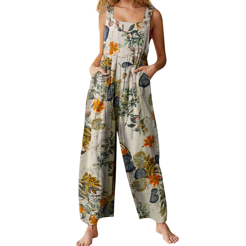 Ethno-Stil Damen Jumpsuits | Sommerliche Overalls mit Multicolor-Muster