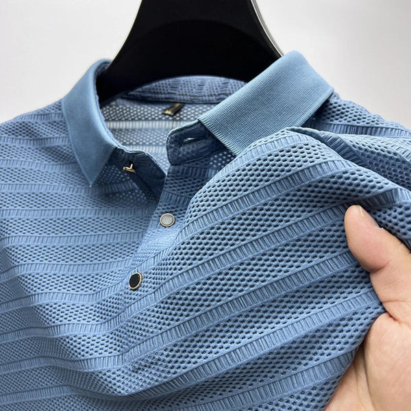 ABRAHAM – Herren-Poloshirt aus Premium-Seide – Komfort und Haltbarkeit