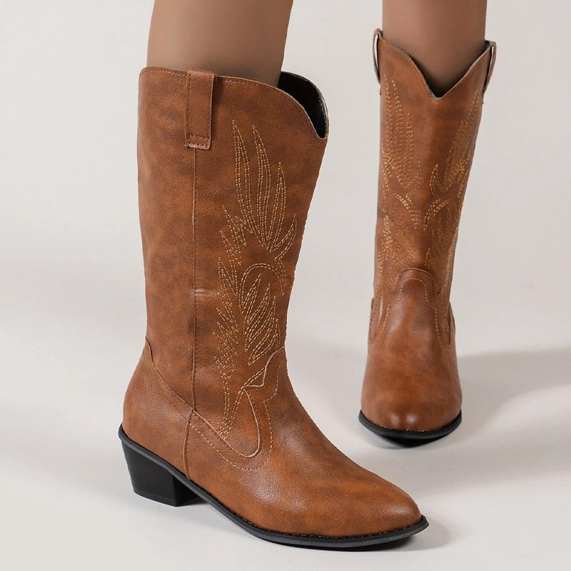 Silke Cowboy-Stiefel | Hochwertige Damenstiefel mit Boho-Print