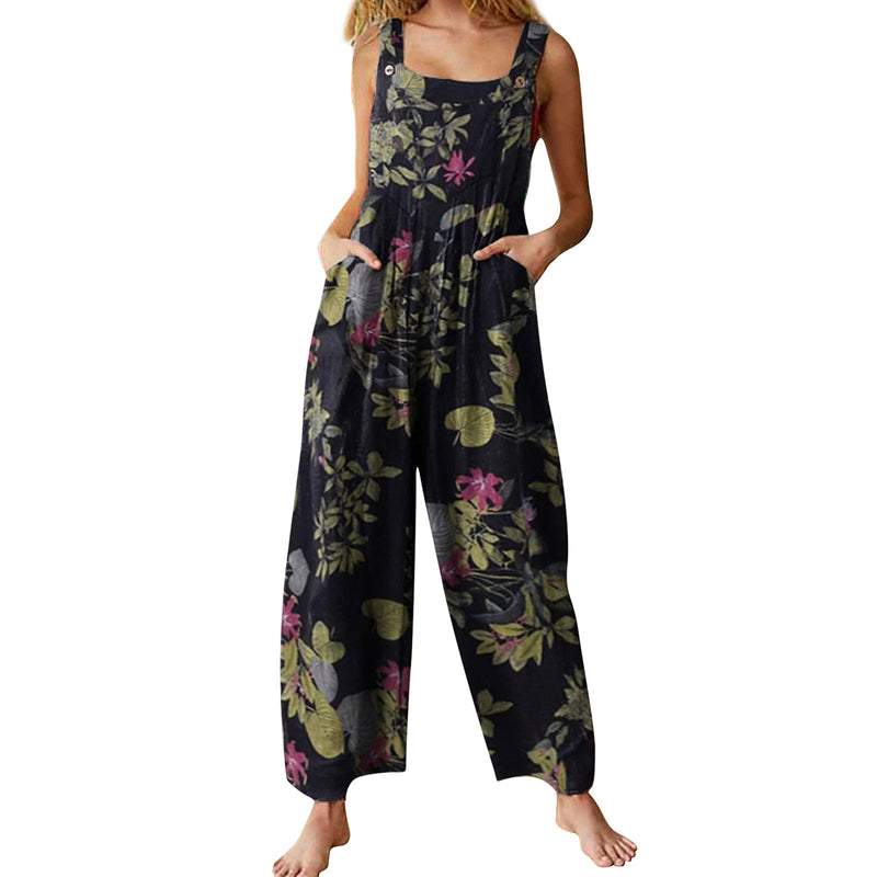 Ethno-Stil Damen Jumpsuits | Sommerliche Overalls mit Multicolor-Muster