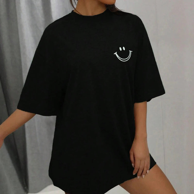 Audrey - Baumwoll-T-Shirt mit fröhlichem Ausdruck