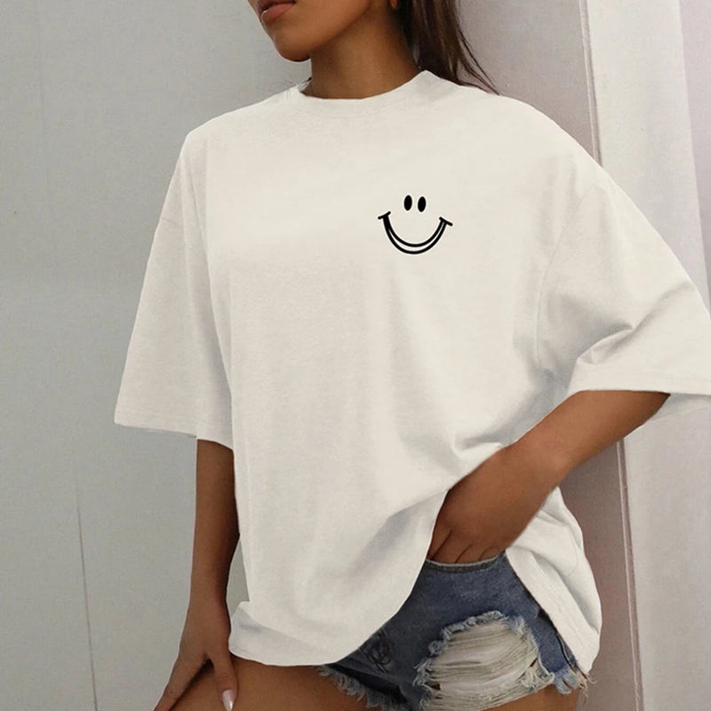 Audrey - Baumwoll-T-Shirt mit fröhlichem Ausdruck