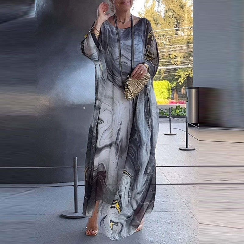 Joanna - Elegantes Kleid mit Marmorprint