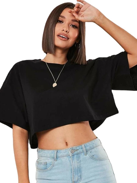 Lisa – Sport-Crop-Top für Damen mit Fledermausärmeln