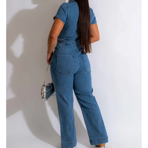 Raisa - Denim Casual Stretchy Overall