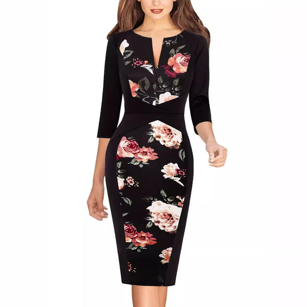 SABINE - Chices Patchwork-Bodycon-Kleid