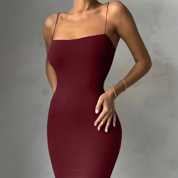 CHARLOTTE - Damen asymmetrisches rückenfreies Bodycon-Kleid