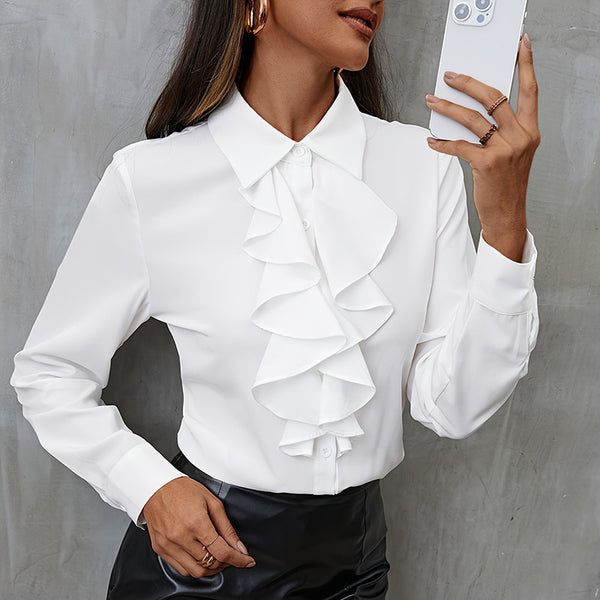 Julia – Asymmetrische Button-Down-Bluse für Damen