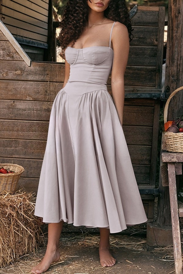 Sabrina's Schlichtes Sommerkleid | Damen Midi-Kleid mit Taschen