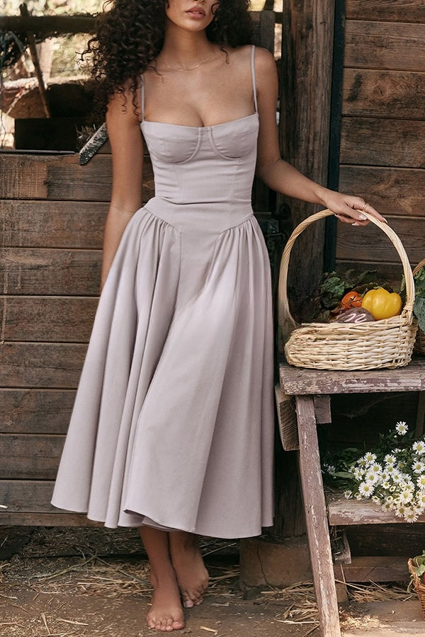 Sabrina's Schlichtes Sommerkleid | Damen Midi-Kleid mit Taschen