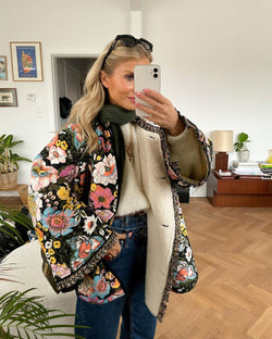 Clara's Blumenmuster Baumwolljacke | Damen Leichter Blumenmantel